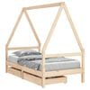 vidaXL Barnesengeramme med skuffer 80x160 cm heltre furu