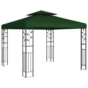 vidaXL Paviljong 3 x 3 x 2,68 m Gr&oslash;nn Polyester og st&aring;l