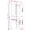 vidaXL Highboard sonoma eik 69,5x34x180 cm konstruert tre