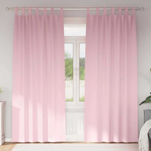 vidaXL M&oslash;rkleggende Gardiner med Ringer 2 pcs Babyrosa 225 x 140 cm