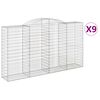 vidaXL Gabionkurver buede 9 stk 300x50x160/180 cm galvanisert jern
