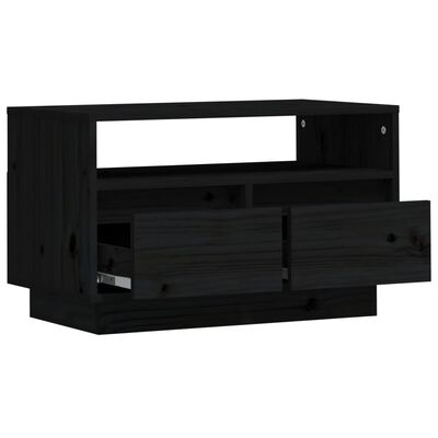 vidaXL TV-benk svart 60x35x37 cm heltre furu