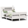 vidaXL Seng med bokhylle uten madrass hvit 140x190 cm heltre furu