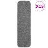 vidaXL Sklisikre trappematter 15 stk 75x20 cm gr&aring; rektangul&aelig;r