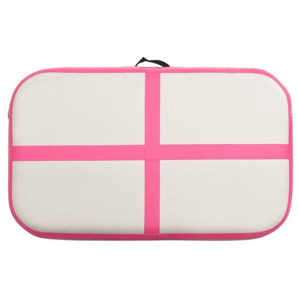 vidaXL Oppbl&aring;sbar gymnastikkmatte med pumpe 60x100x20 cm PVC rosa