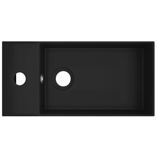 vidaXL Badeservant med overl&oslash;p keramisk matt svart