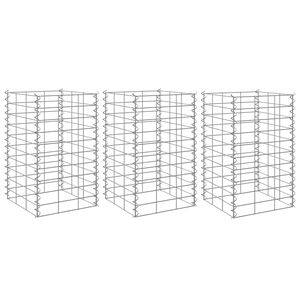 vidaXL Gabion h&oslash;ybed 3 stk 30x30x50 cm jern