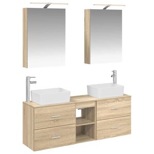vidaXL Baderomsinnredningssett 5 pcs Sonoma eik