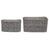 vidaXL Vedkurv 2 pcs Gr&aring; Lacak Rattan