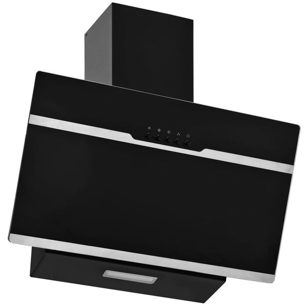 vidaXL Vegghengt kjøkkenvifte 60 cm rustfritt stål og herdet glass