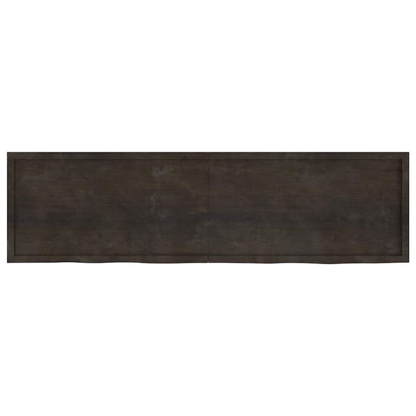 vidaXL Benkeplate til bad mørkebrun 220x60x(2-6) cm behandlet heltre