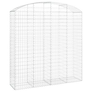 vidaXL Gabionkurv buet 200x50x200/220 cm galvanisert jern