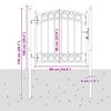 vidaXL Gjerdeport Emmen med buet topp st&aring;l 100x86 cm svart