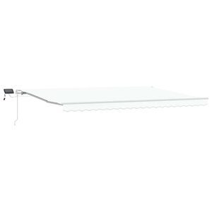 vidaXL Uttrekkbar markise Hvit 500 &times; 300 cm Stoff og Aluminium