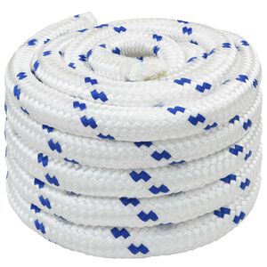 vidaXL Universaltau i polypropylen 40 mm 25 m Hvit og bl&aring; PP