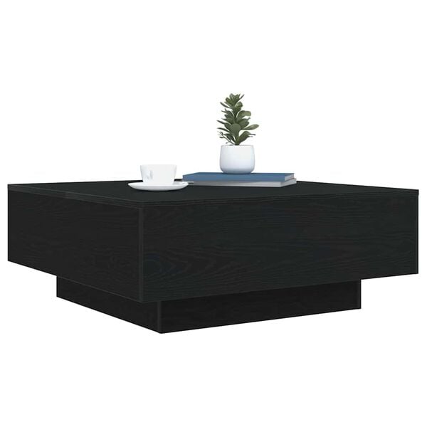 vidaXL Kaffebord Svart Eik 80 x 80 x 31 cm Konstruert tre
