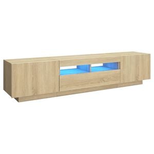 vidaXL TV-benk med LED-lys sonoma eik 180x35x40 cm