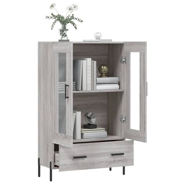 vidaXL Highboard gr&aring; sonoma 69,5x31x115 cm konstruert tre