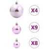 vidaXL Julekuler 98 stk rosa &Oslash;3/4/6 cm