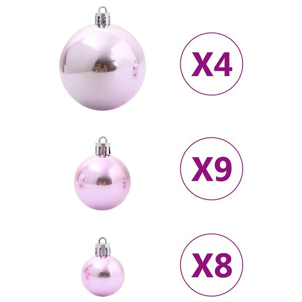 vidaXL Julekuler 98 stk rosa &Oslash;3/4/6 cm