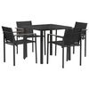 vidaXL Utem&oslash;belsett 5 pcs Svart og Anthracite 80 x 80 x 73 cm