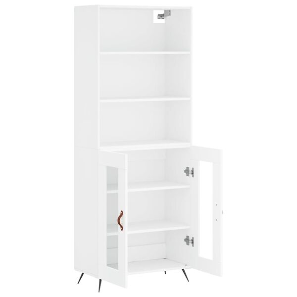 vidaXL Highboard hvit 69,5x34x180 cm konstruert tre