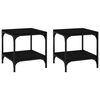 vidaXL Sidebord 2 stk svart 40x40x40 cm konstruert tre