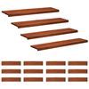 vidaXL Trappetrinn 16 stk. 120 x 30 x 2 cm Brun Massiv b&oslash;ketre