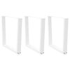 vidaXL Spisebordben V-formet 3 stk hvit 80 x (72-73,3) cm st&aring;l