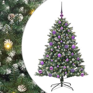 vidaXL Kunstig juletre med 150 LED gr&oslash;nn 120 cm PVC og plast og st&aring;l