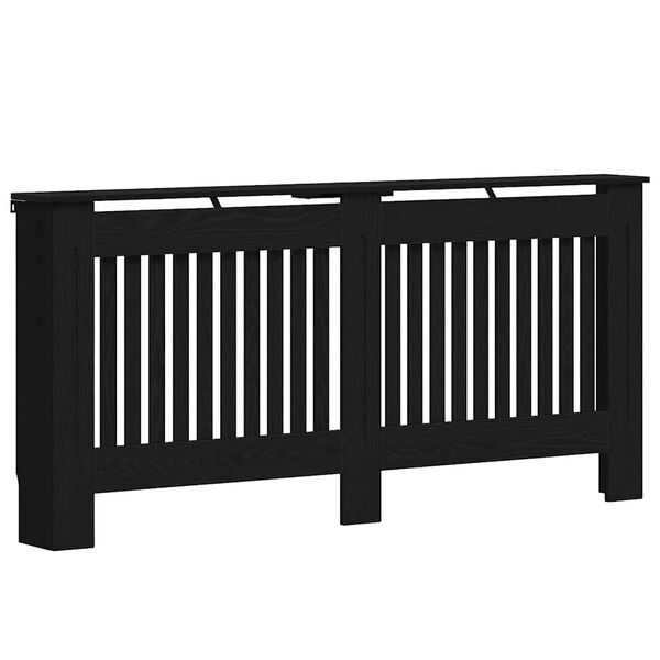vidaXL Radiator Deksel Svart Eik 172 x 19 x 81,5 cm Konstruert tre