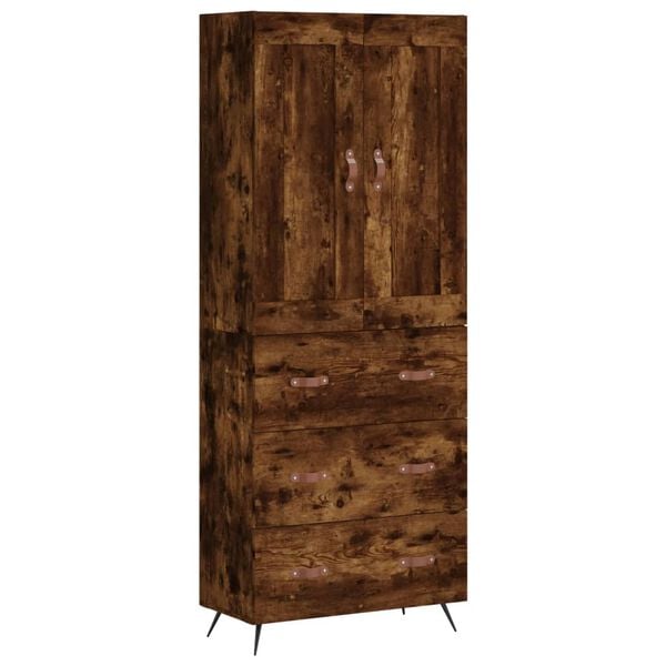 vidaXL Highboard r&oslash;kt eik 69,5x34x180 cm konstruert tre