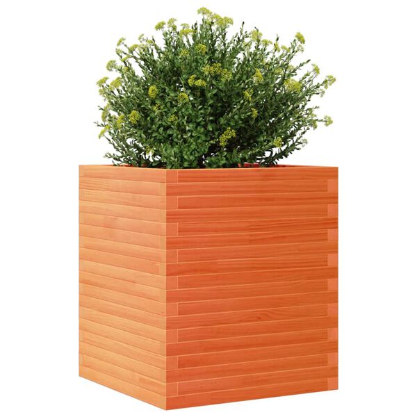 vidaXL Plantekasse voksbrun 60x60x68,5 cm heltre furu