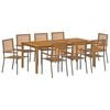 vidaXL Hage Spisegruppe 9 pcs Gr&aring; Solid akasietre