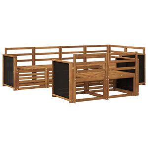 vidaXL Seksjonssofa Sett 6 pcs Naturlig Solid akasietre