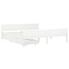 vidaXL Sengeramme med 2 skuffer hvit heltre furu 200x200 cm