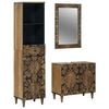 vidaXL Baderomsinnredningssett 3 stk. Brun 62 x 33 x 58 cm