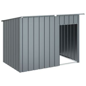 vidaXL Hundehus med tak antrasitt 153x91x110 cm galvanisert st&aring;l