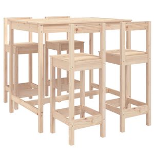 vidaXL Hagebarsett 5 deler heltre furu