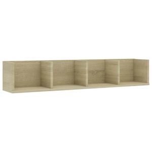 vidaXL Veggmontert CD-hylle sonoma eik 100x18x18 cm konstruert tre