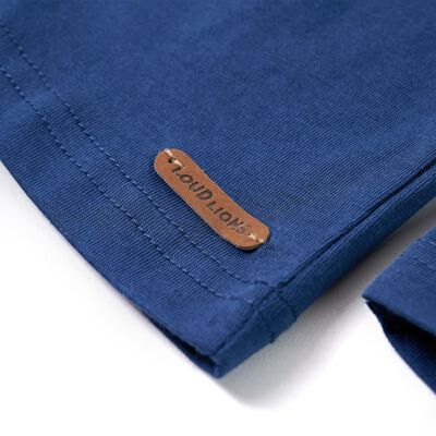T-skjorte for barn med lange ermer jeans marineblå 92