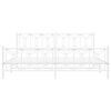 vidaXL Sengeramme i metall med hode- og fotgavl hvit 200x200 cm
