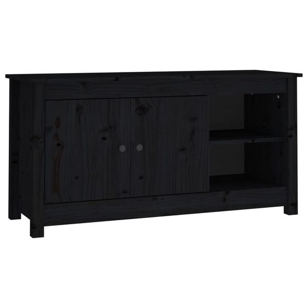 vidaXL TV-benk svart 103x36,5x52 cm heltre furu