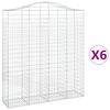 vidaXL Gabionkurver buede 6 stk 200x50x220/240 cm galvanisert jern