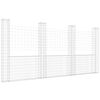 vidaXL Gabionkurv u-formet med 4 stolper jern 380x20x200 cm
