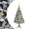 vidaXL Kunstig juletre med 150 LED Hvit 120 cm PVC og St&aring;l og Plast
