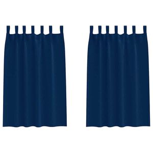 vidaXL M&oslash;rkleggende Gardiner med Ringer 2 pcs M&oslash;rkebl&aring; 175 x 140 cm