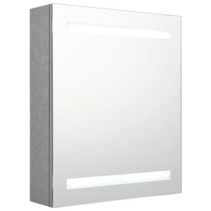 vidaXL LED-speilskap til bad betonggr&aring; 50x14x60 cm