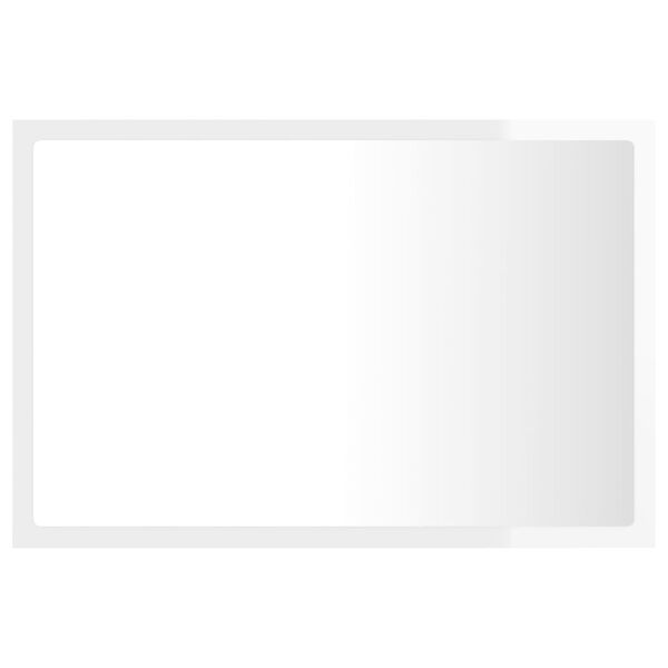 vidaXL LED-badespeil høyglans hvit 60x8,5x37 akryl