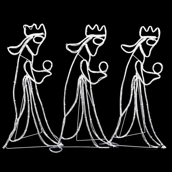 vidaXL Hellige tre konger julefigur med 504 lysdioder 99,5x45,5 cm